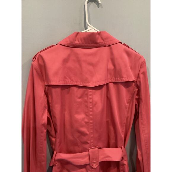 Talbots Womens Trench Coat Plus Size 16 Pink Classic Old Money Preppy Work Belt - Picture 10 of 13